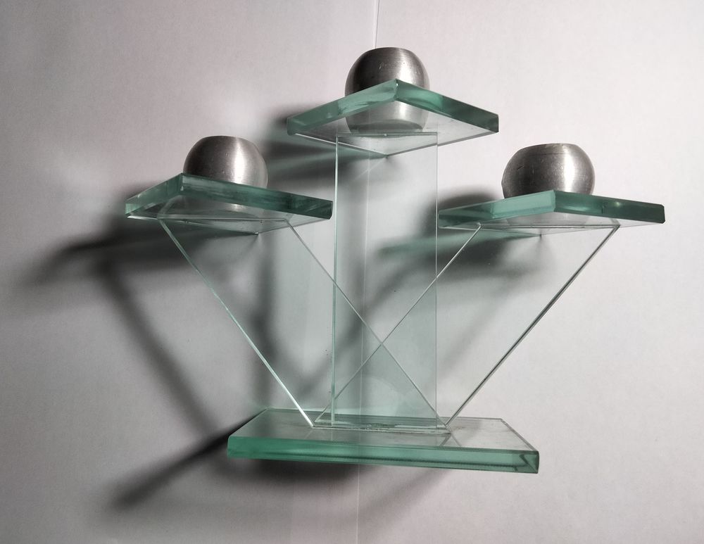 bougeoir en verre transparent Décoration