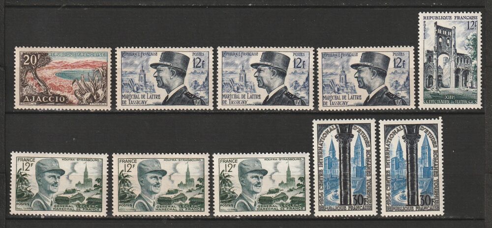 Timbres Neufs ANNEE 1954 en triple 
