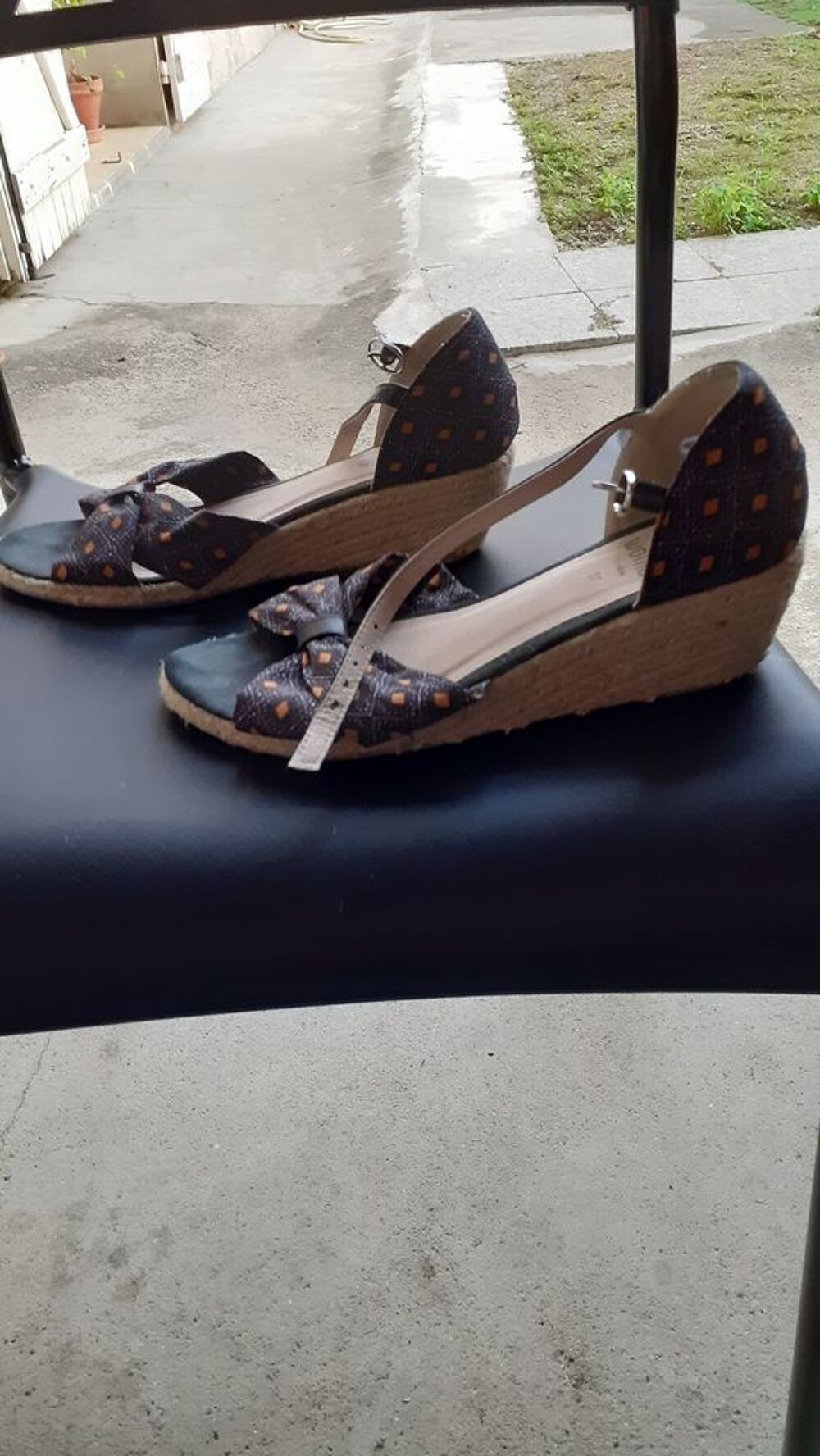 Sandales tissu et corde tress&eacute;e 37 Chaussures