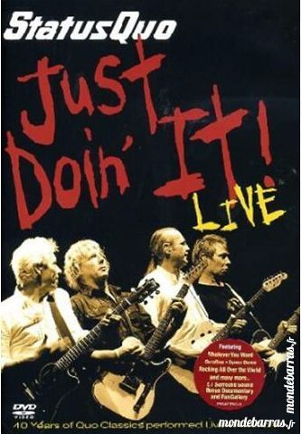 STATUS QUO JUST DOIN ' IT ! LIVE DVD et blu-ray