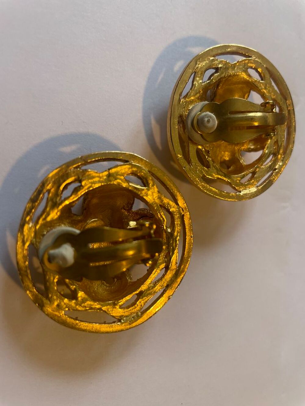 BO Boucles d'Oreilles Ronde dor&eacute;e arabesques LANVIN Bijoux et montres
