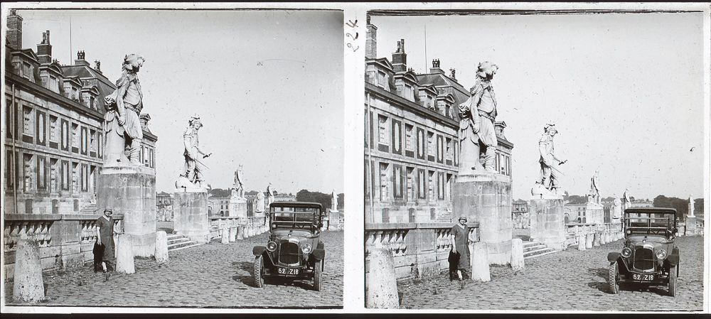 Boite de 14 Vues Photographies St&eacute;r&eacute;os Positifs Versailles. 
