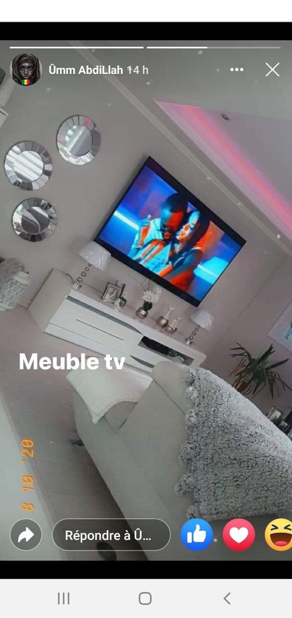 Meuble tv et son buffet blanc laqu&eacute; Meubles