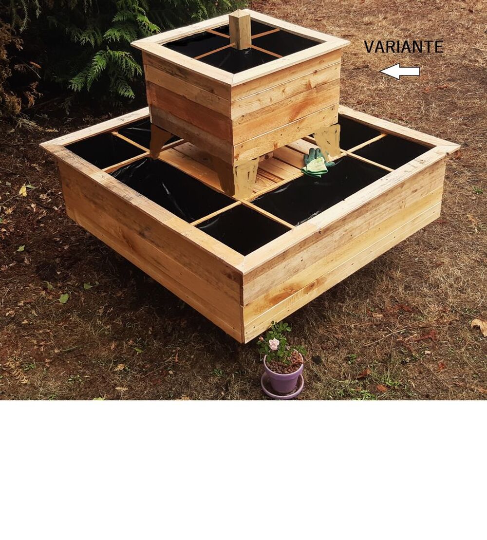 Carr&eacute; potager bois 9 ou 12 compartiments - 2 &eacute;tages Jardin
