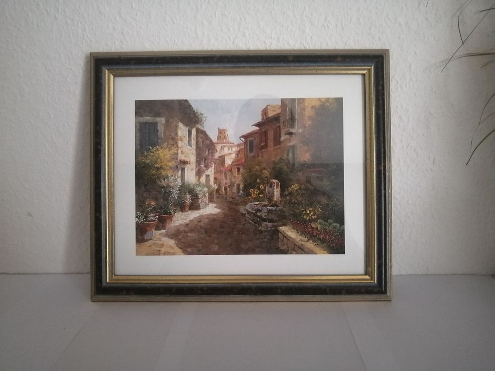 Tableau reproduction imprim&eacute; - Village Proven&ccedil;ale Décoration
