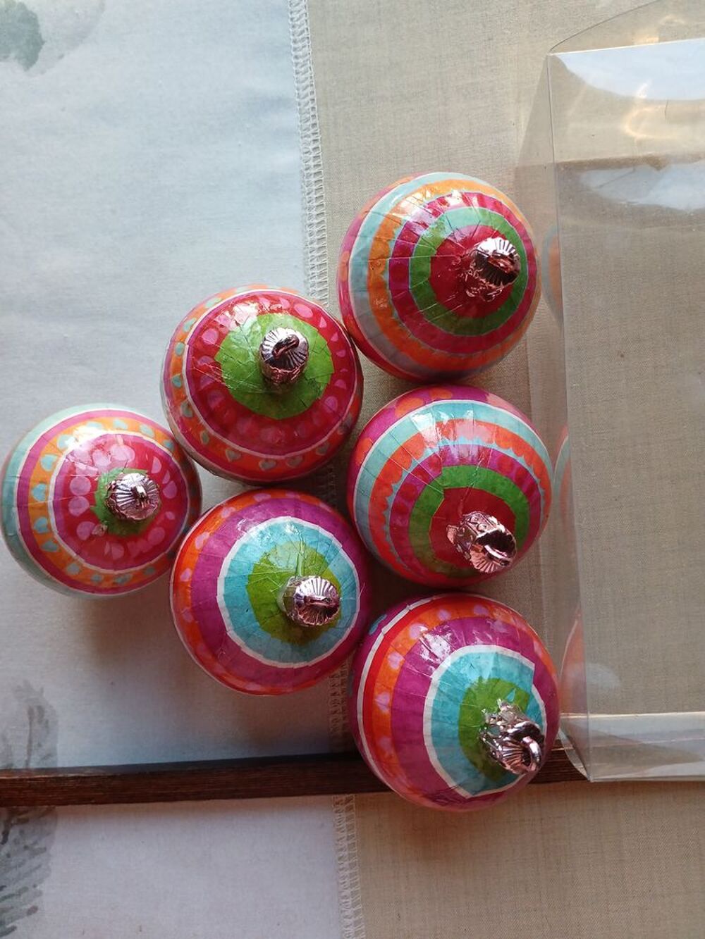 LOT DE 6 BOULES DE NOEL VINTAGE Décoration