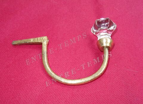ANCIENNE EMBRASSE PORTE-MANTEAUX LAITON CRISTAL 11 Sergines (89)
