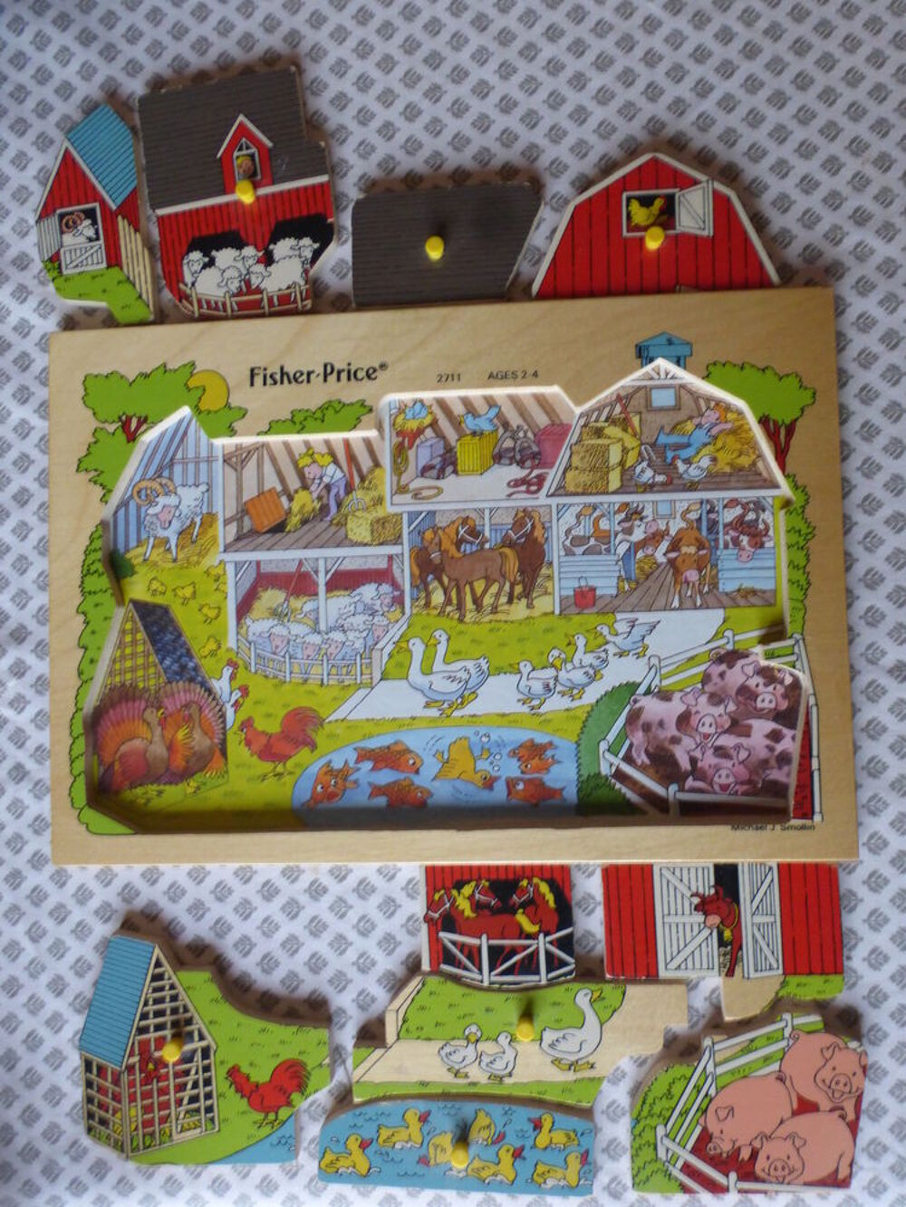 Puzzle en bois fisher price n&deg;2711 animaux de la ferme Jeux / jouets