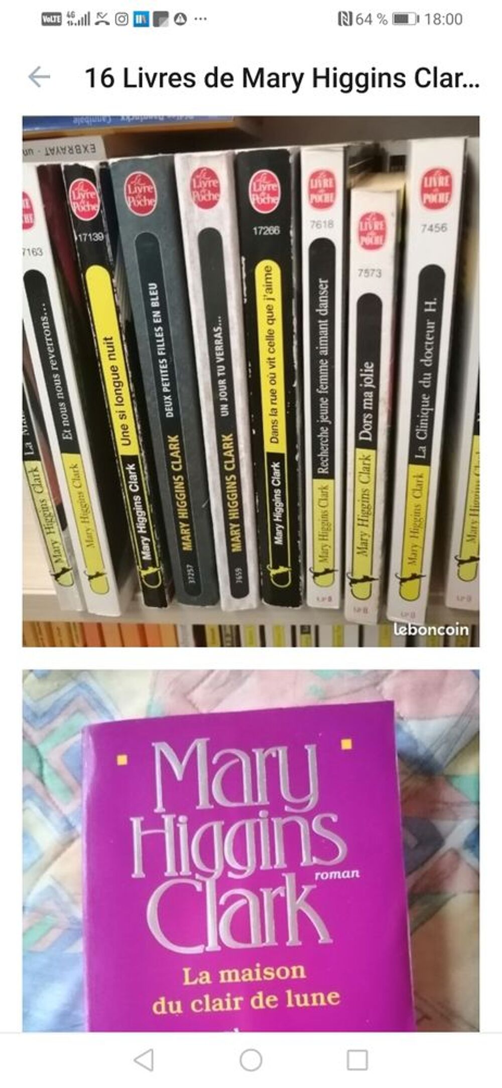 40 livres de poches mary Higgins plus un grand la maison du clair de lune Livres et BD