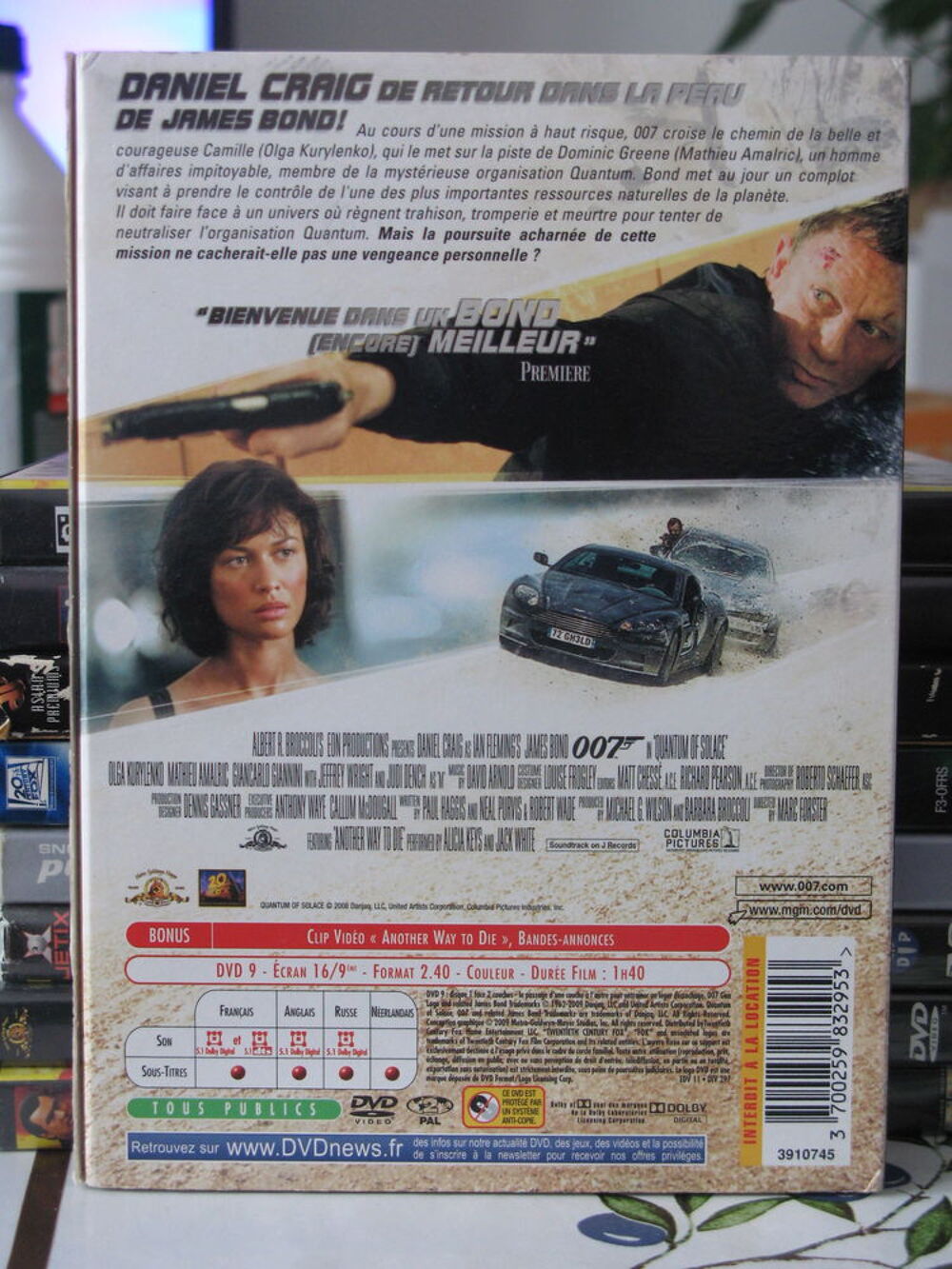 Quantum of Sokace 007 DVD et blu-ray