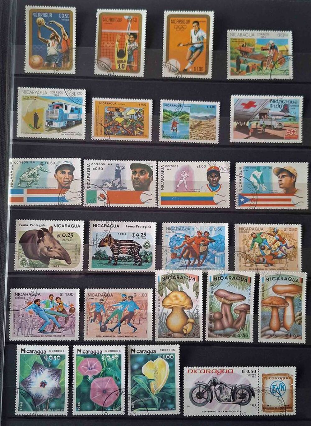 S&eacute;rie de timbres de collection du Nicaragua 