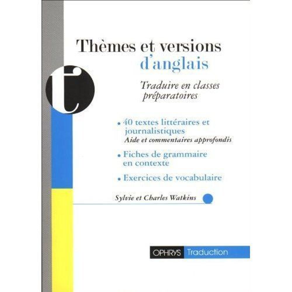 Th&egrave;mes et versions d'anglais Livres et BD