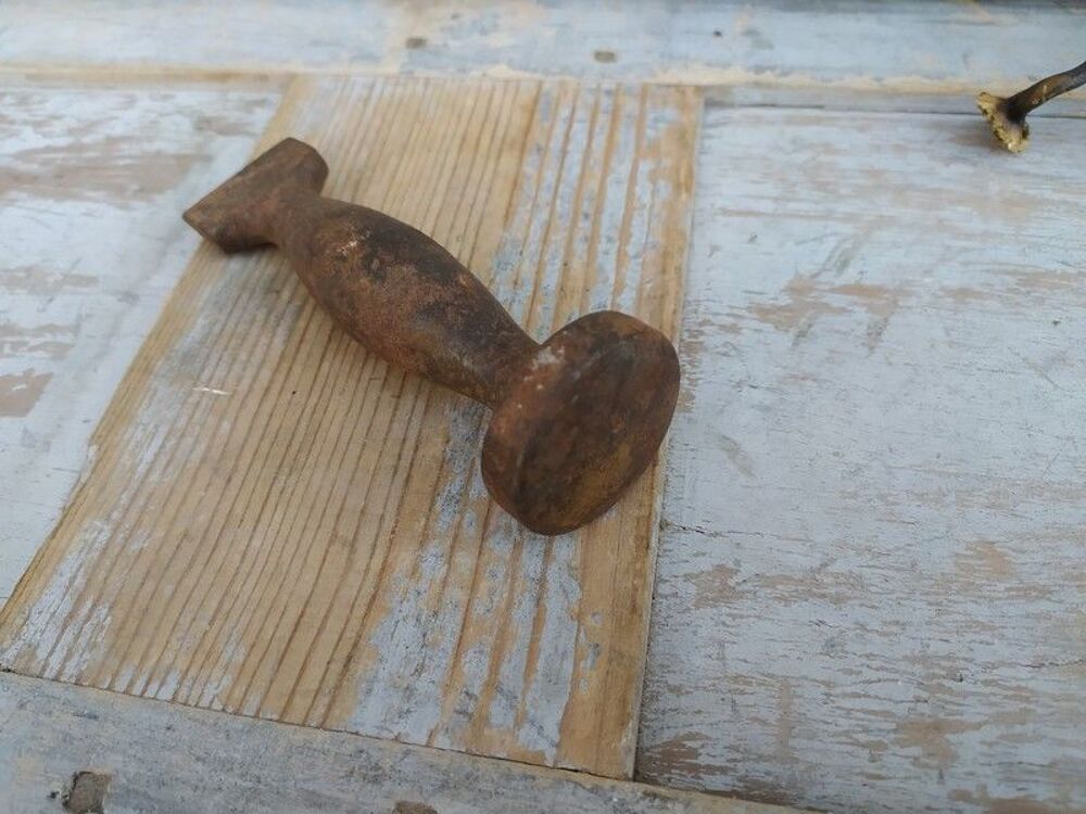 Outil Ancien Marteau de Joigneur Appr&ecirc;teur Maroquinerie Cuir 