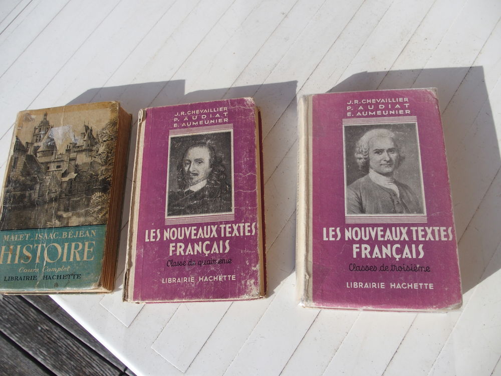 Lot de 3 livres scolaires anciens Malet isaac B&eacute;jean, Cheval 