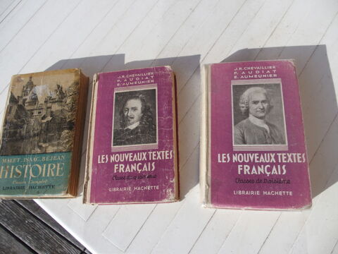 Lot de 3 livres scolaires anciens Malet isaac Bjean, Cheval 6 Saint-Paul (73)