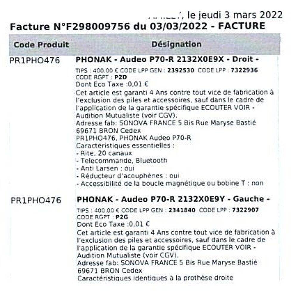 Appareils auditifs PHONAK Audio et hifi