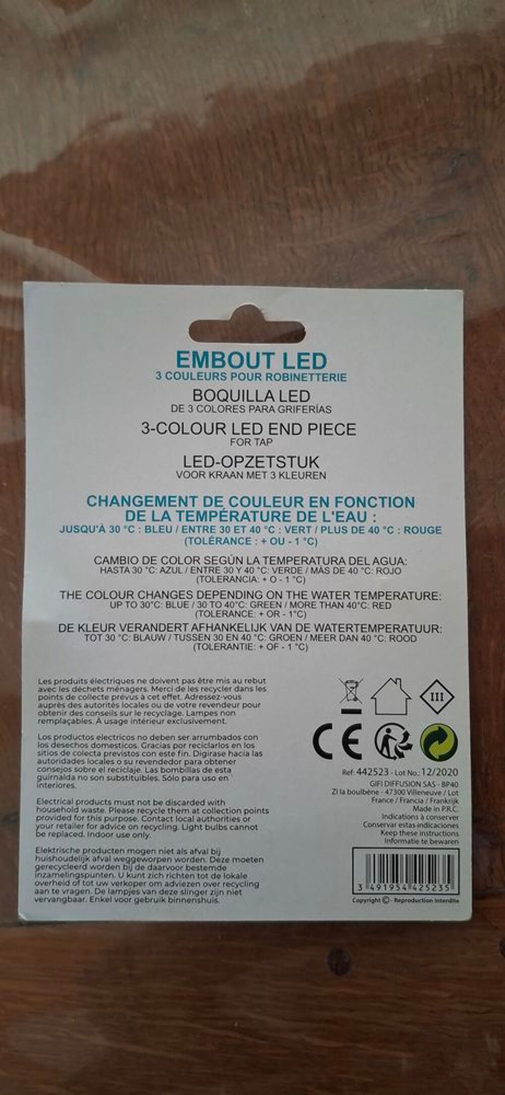 Embout led 3 couleurs pour robinetterie Bricolage