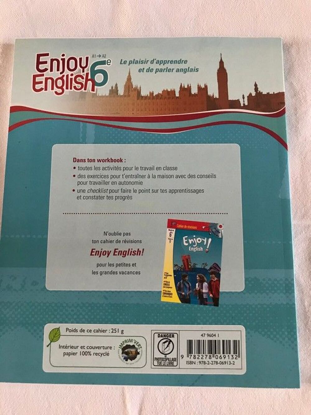 Workbook Enjoy English 6&egrave;me Livres et BD