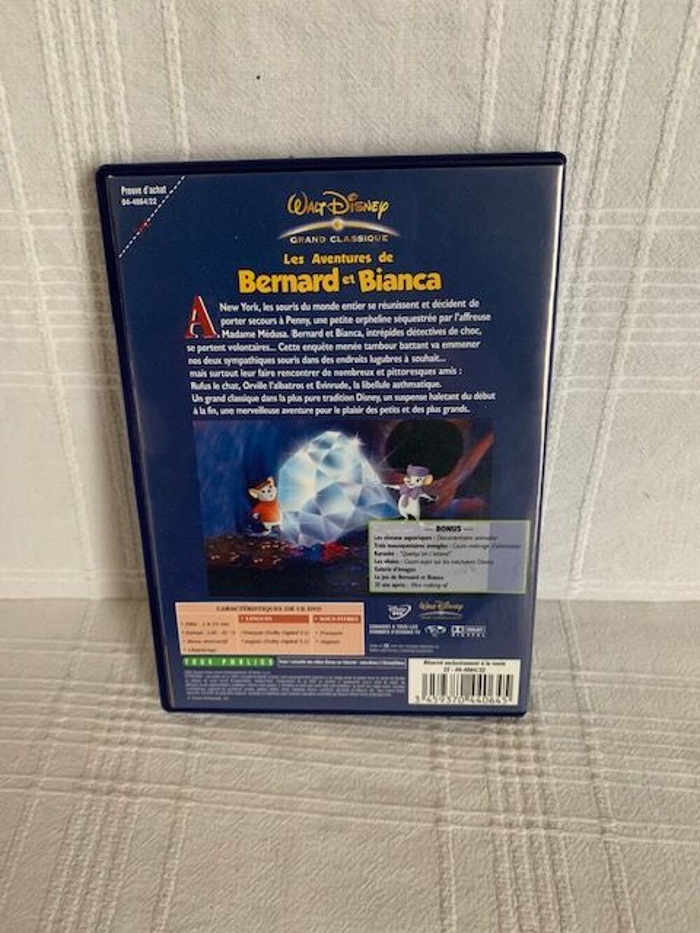 F15 	9/01/23
Les Aventures de Bernard et Bianca	 DVD et blu-ray