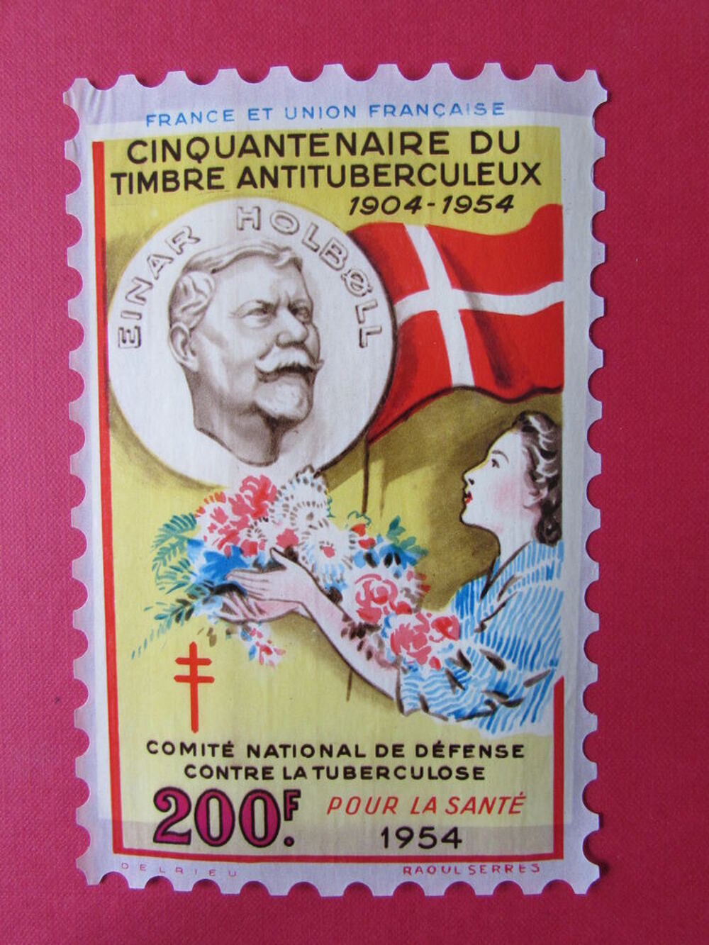 Grande vignette 1954 - 200 francs Timbre antituberculeux 