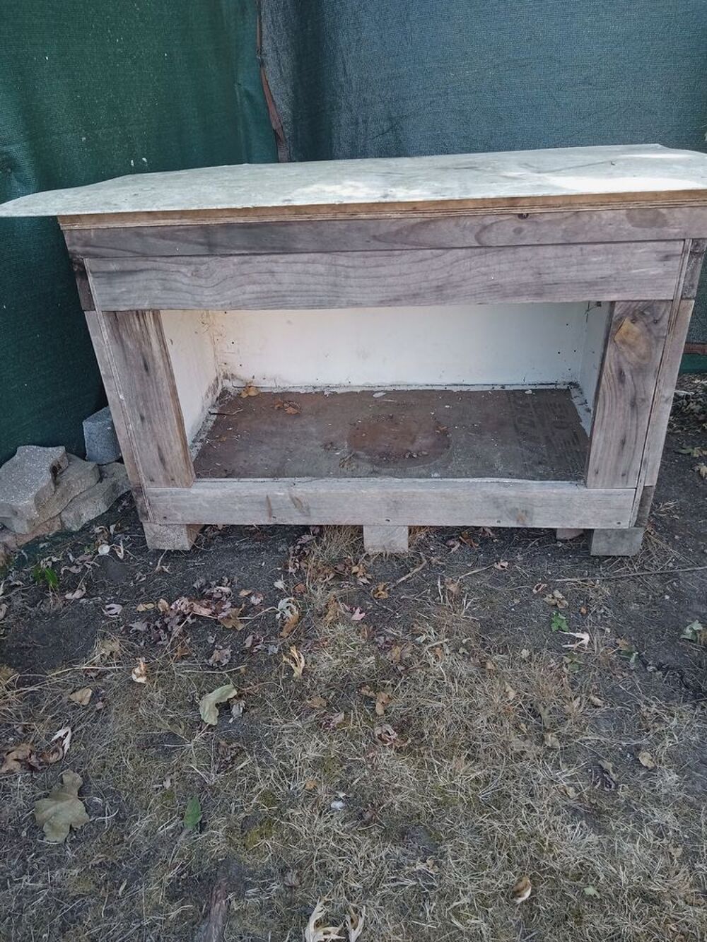 Table basse-niche chien -tourets bois Meubles
