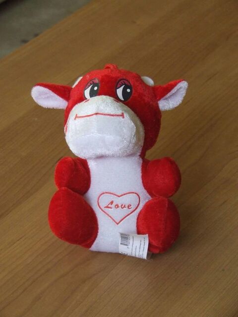 Peluche Doudou, Vachette rouge LOVE, TBE 1 Bagnolet (93)