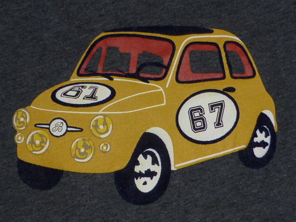 Bonpoint T-shirt gris motif voiture jaune 8 ans Vêtements enfants