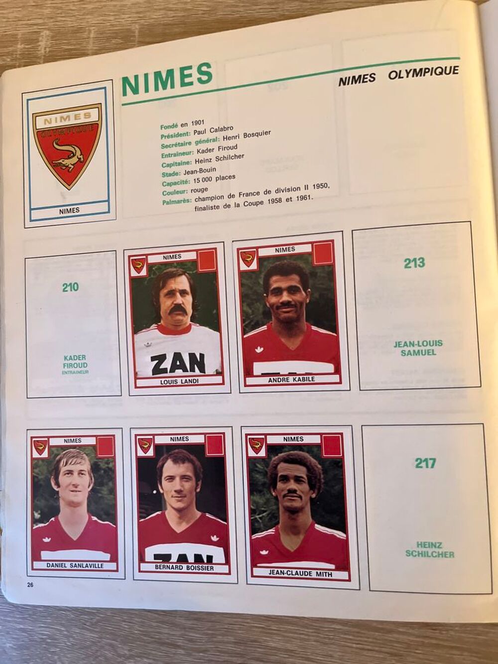 Panini album autocollants football 1976
