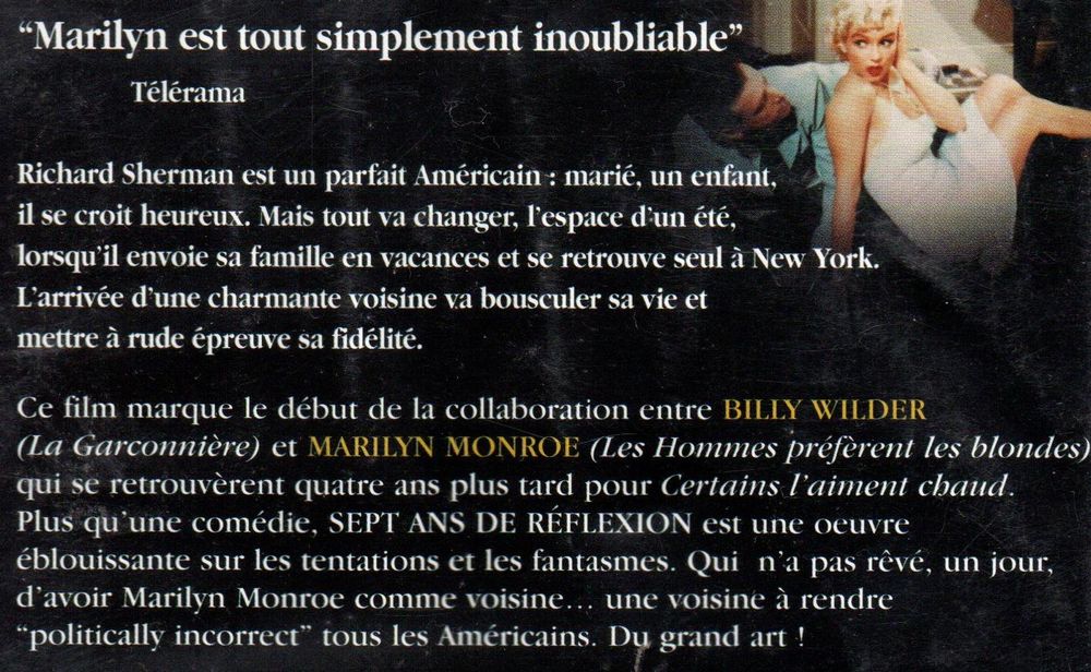 sept ans de reflexion (Marilyn MONROE) DVD et blu-ray