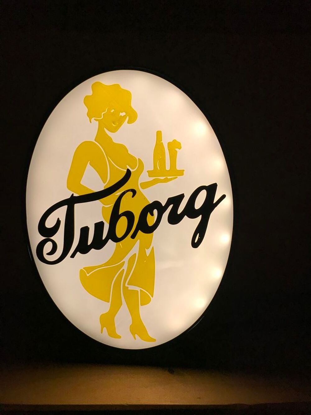 Lampe TUBORG BIERE &eacute;clairagec leds &agrave; piles Décoration