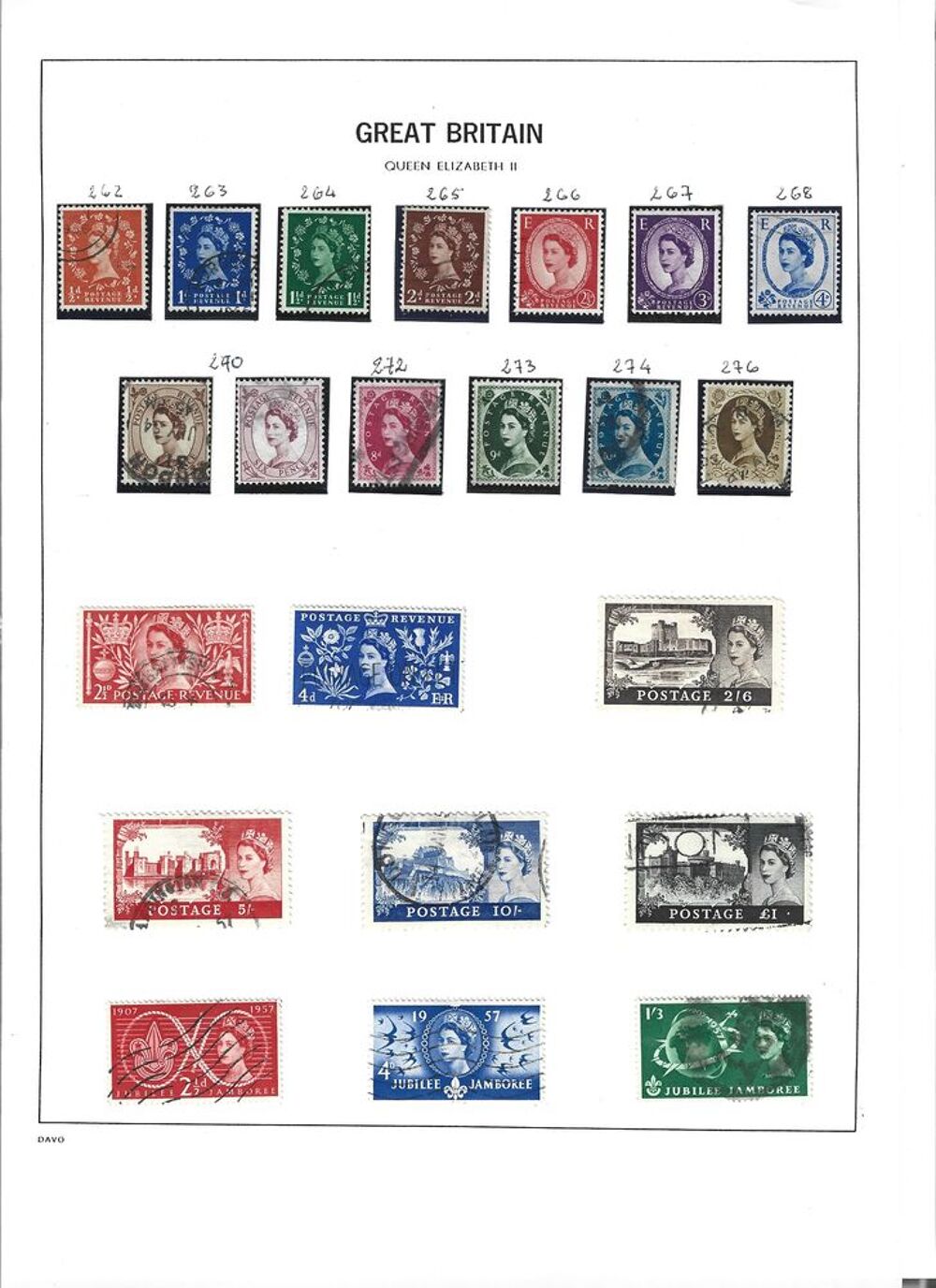 timbres Grande Bretagne 