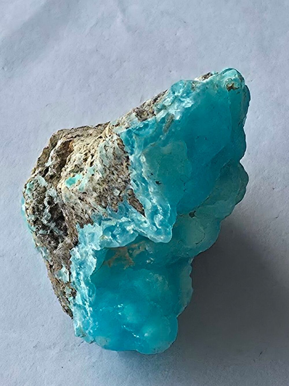Magnifique H&eacute;mimorphite Bleue Mamelonn&eacute;e sur Matrice-RDC 18g 