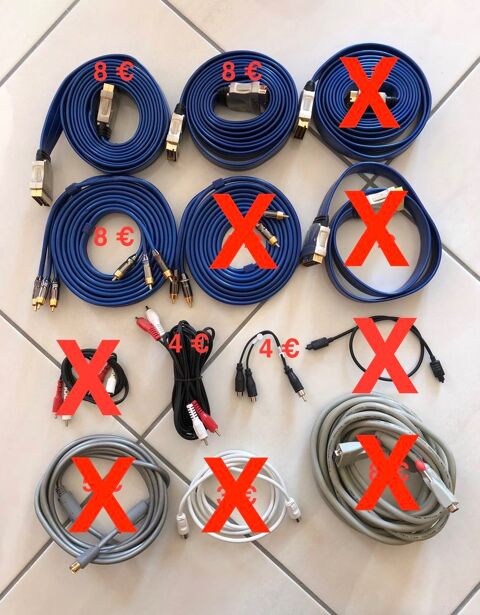 Câbles TV vidéo audio home cinéma péritel 2 Dracy-le-Fort (71)