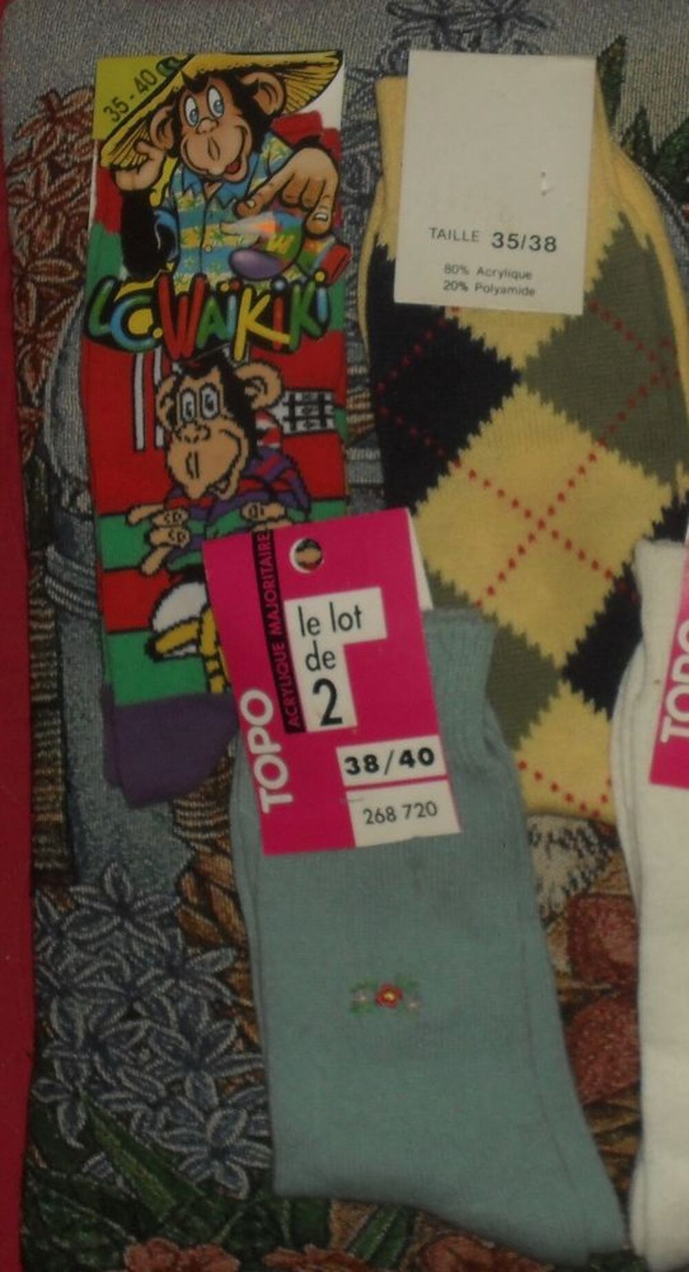 7 paires de chaussettes neuves tailles du 35 &agrave; 42. Vtements