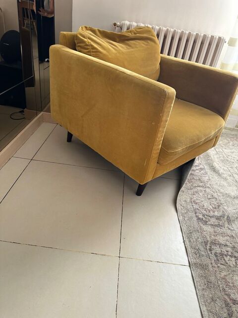 Fauteuil Velours jaune une place 0 Alfortville (94)