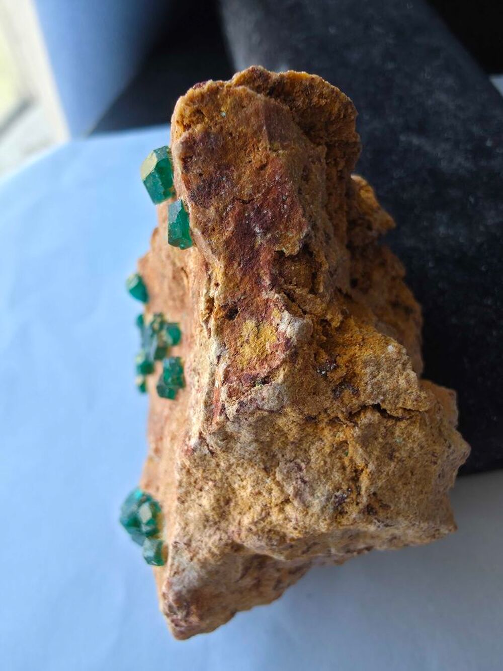Min&eacute;ral Rare : Dioptase brute sur gangue du Katanga RDC-79g 