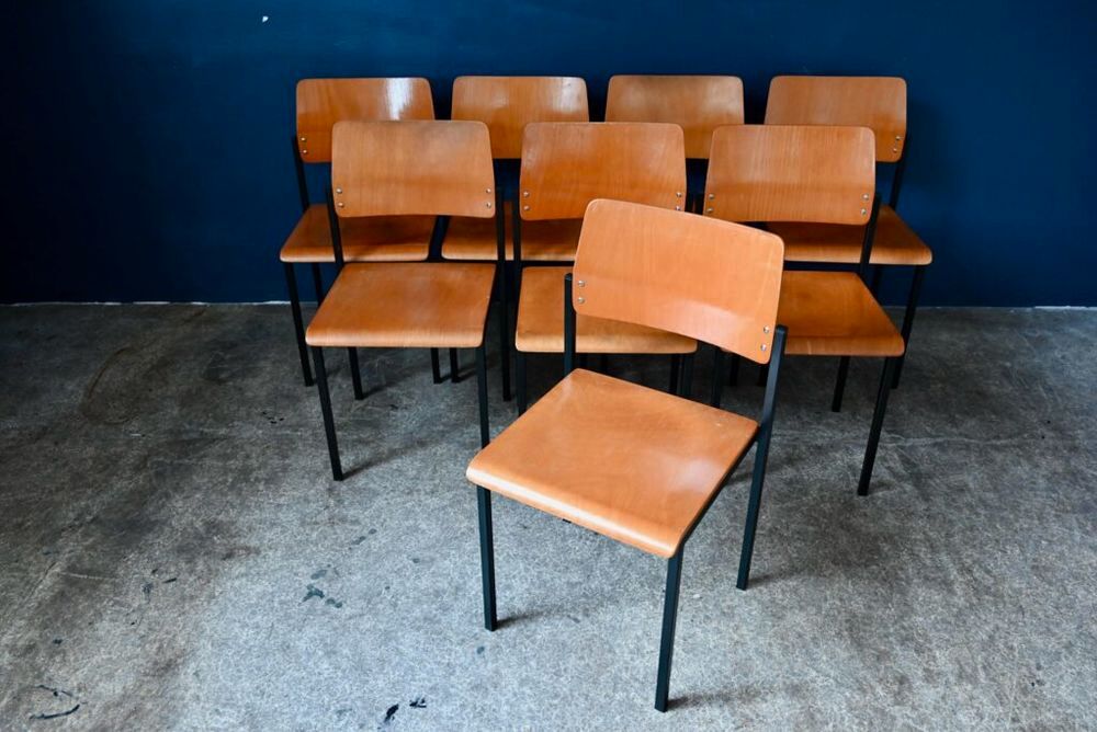 Lot de 8 chaises bistrot restaurant anciennes indus Meubles