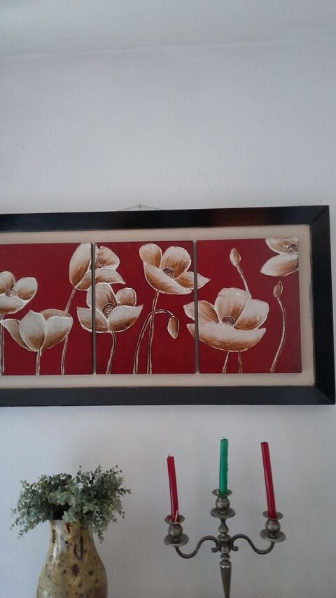 Tableau avec fleurs dorées en relief. 15 Ventabren (13)