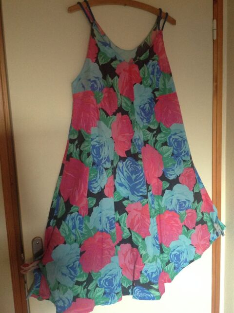 ROBE FLEURS ROSE ET BLEU GRANDE TAILLE Envoi Possible 15 Trgunc (29)