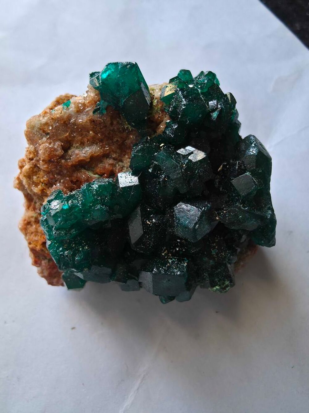 Dioptase Cristallis&eacute;e Vert Emeraude-Katanga RDC-39g 