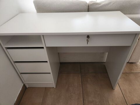 Bureau blanc � tiroirs 50 Marseille 10 (13)