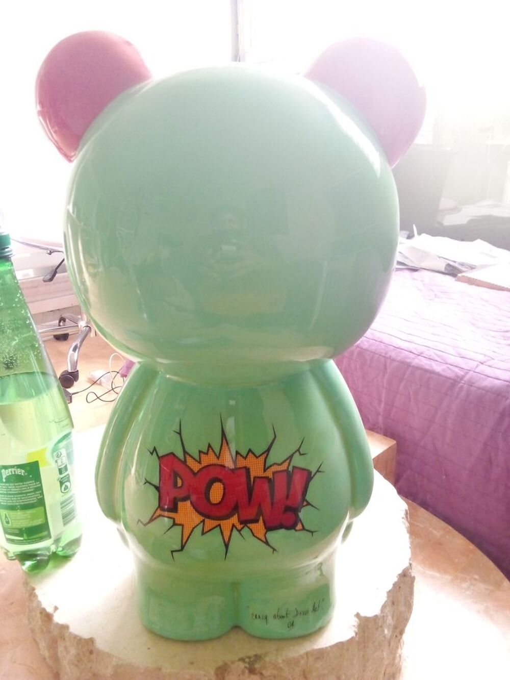 Nounours,art contemporain r&eacute;sine longueur 90 cm Décoration
