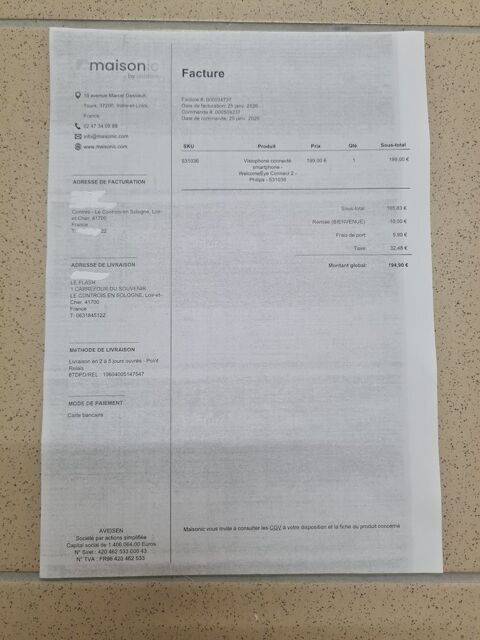 Visiophone Philips Connect  2 120 Le Controis-en-Sologne (41)