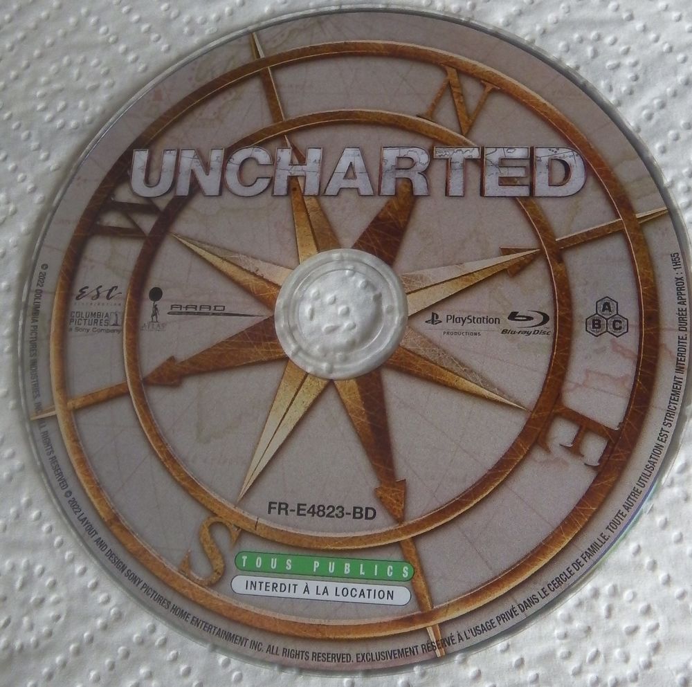 Blu ray UNCHARTED et autres blu ray et dvd DVD et blu-ray