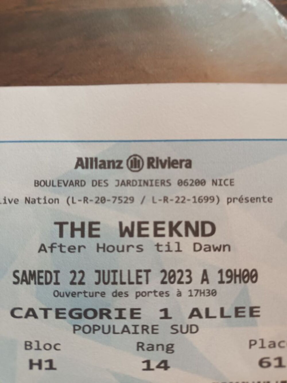 Place the weeknd Billetterie