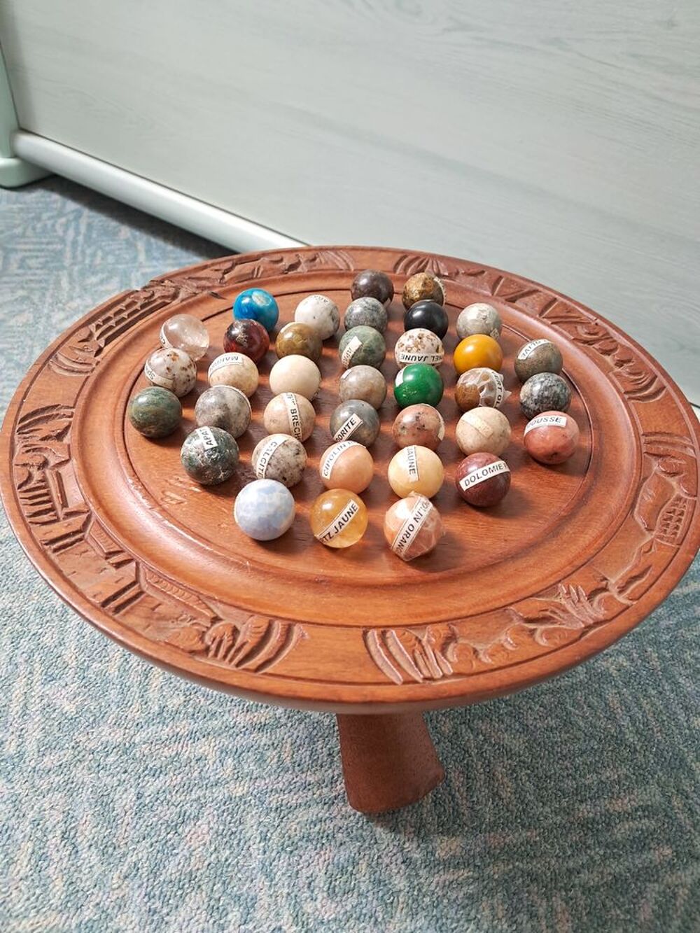Plateau de billes en pierres Décoration