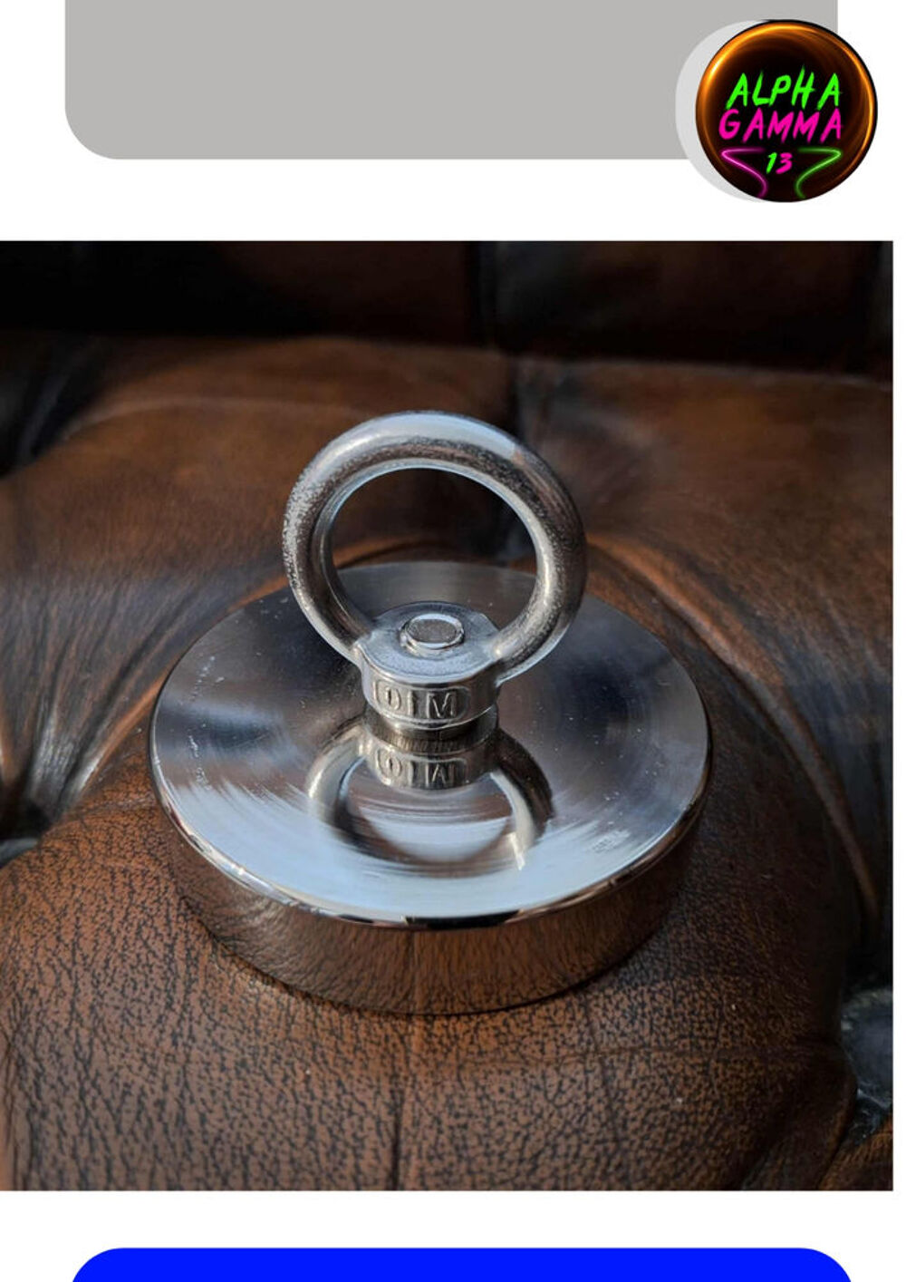 P&ecirc;che &agrave; l'aimant 300Kg ultra-puissant &Oslash;80 + corde et 2 mousq Bricolage