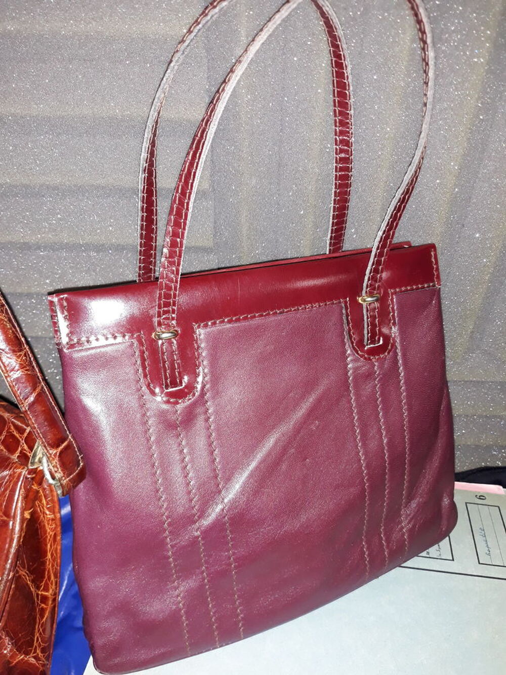sac &agrave; main en cuir rouge jacques esterel Maroquinerie