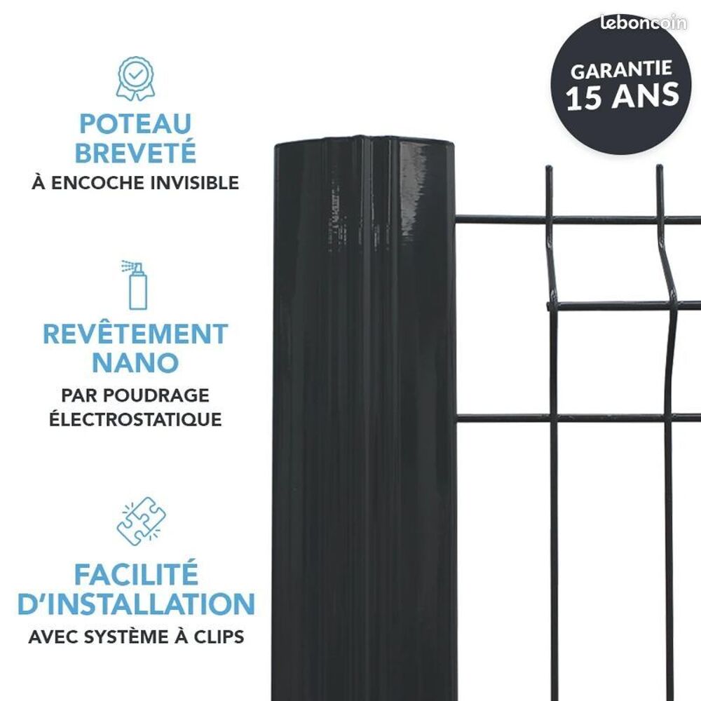 Kit Grillage Rigide avec Occultants 12,50ML ? Gamme Pro 4/5 Bricolage