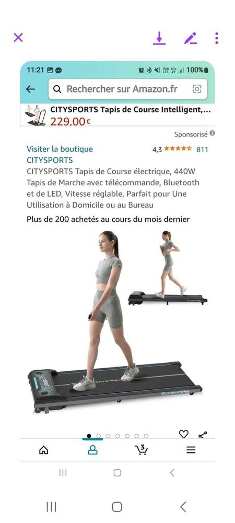tapis de marche Sports